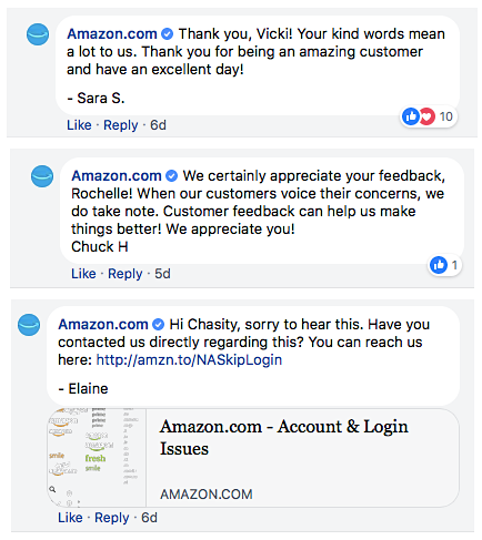 how Amazon employees respond to customer by name