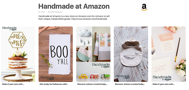 Amazon Handmade category on Pinterest