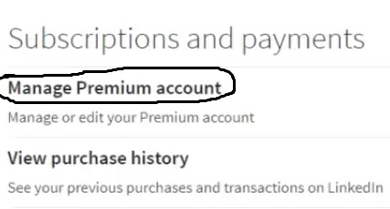 Manage premium account in LinkedIn